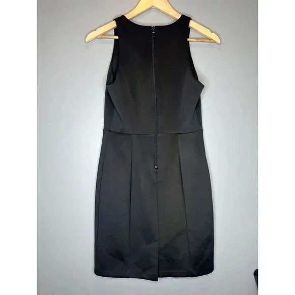 MILLY black shift dress pencil dress career modest holiday party size 4 MIDI - Picture 6 of 6